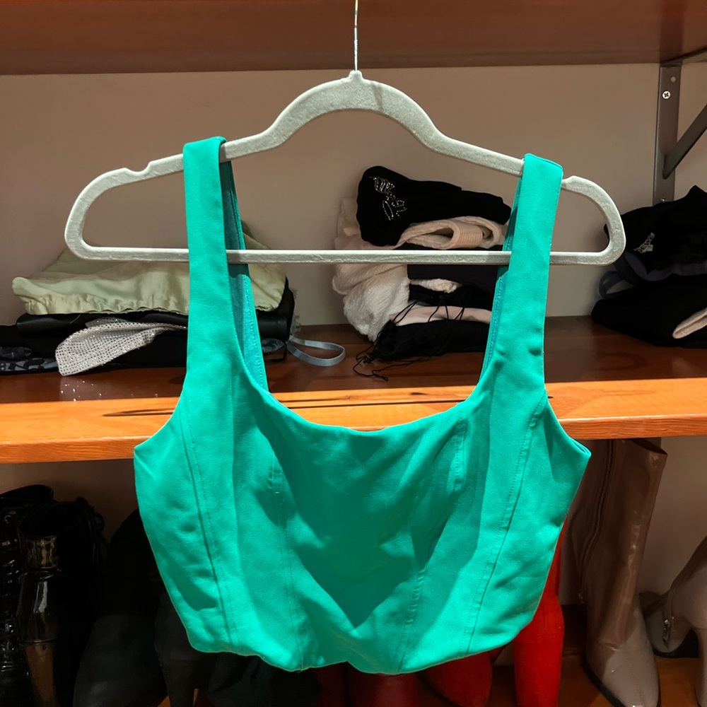 Stradivarius corset top (green) Size S